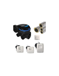 84379198 - ALDES - Kit VMC simple flux hygroreglable + bouton poussoir + gaines - EasyHOME HYGRO PREMIUM MW Piles - 11033034KIT