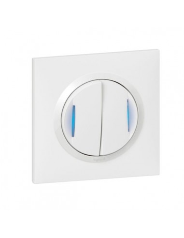 Legrand - 600730 - Transformeur pour réaliser 5 fonctions lumineuses dooxie one livré avec plaque carrée blanche et griffes