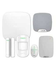 AJAX - 86364672 - Pack alarme AJAX avec détecteur de mouvement, présence, sirène , clavier et télécommande Blanc