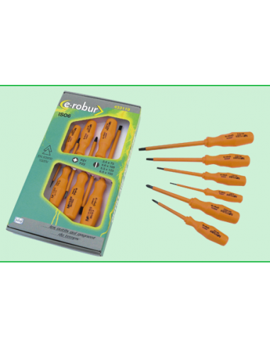 E-ROBUR 433119 - Coffret 6 tournevis isolés 1000 V