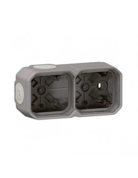 Boîtier saillie Plexo 2 postes IP55 gris - Legrand 069672L