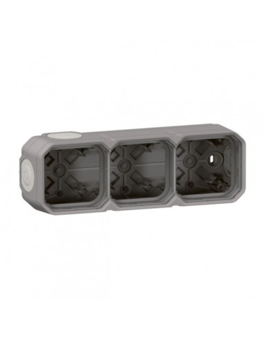 Boîtier saillie Plexo 3 postes IP55 gris - Legrand 069680L