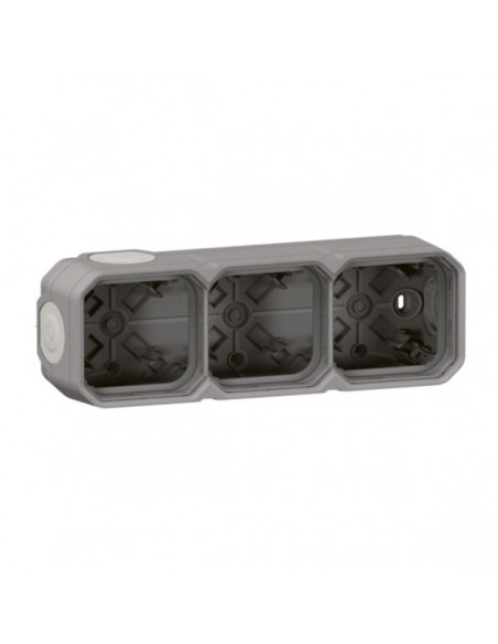 Boîtier saillie Plexo 3 postes IP55 gris - Legrand 069680L