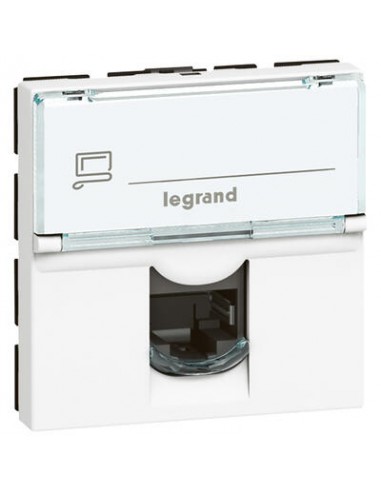 Legrand - 079476 - Prise RJ45 catégorie 6A STP à blindage métal Mosaic 2 modules - alu