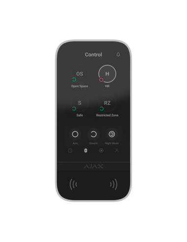 AJAX - AJ-KEYPADTOUCHSCREEN-W - Clavier à écran tactile IPS avec lecteur RFID