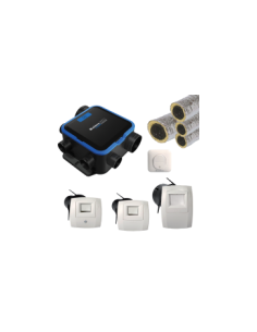 ALDES - 11033051KIT - Kit VMC simple flux hygroreglable + bouton poussoir + gaines - EasyHOME HYGRO COMPACT PREMIUM MW