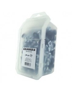GIGAMEDIA - VER10095 - Lot de 100 vis M6 x 16 mm + 100 rondelles cuvettes + écrous cage M6 - Noir