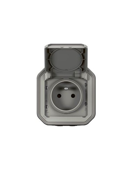 Legrand - 069731L - Prise étanche 2P+T avec éclips de protection 16A Plexo complet IP55 saillie - gris