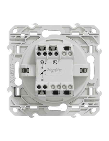 Odace, interrupteur vmc blanc, sans position arrêt, à vis pas cher
