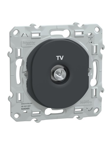 SCHNEIDER - S340405 - Ovalis - prise TV simple - Anthracite - à vis