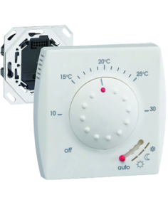 HAGER - 25113 - Thermostat d ambiance semi-encastré avec entrée fil pilote