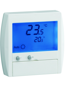 HAGER - 25120 - Thermostat ambiance digital semi-encastré chauf élec avec entrée fil pilote 230V