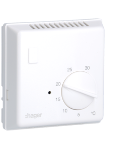 HAGER - 25809 - Thermostat ambiance bi-métal chauf eau chaude avec contact à ouverture 230V