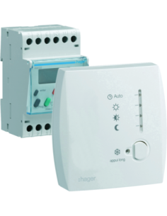 HAGER - 49002 - Programmateur modulaire digital chauf élec fil pilote boîtier amb 1 zone 7j 230V