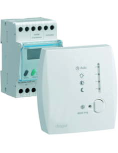 HAGER - 49351 - Gestionnaire énergie simplifié pour chauf élec 1 zone sur 24h 230V