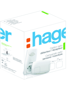 HAGER - 53626 - Pack carillon radio gigogne 230V 10 mélodies+flash (détect de passage+récepteur)