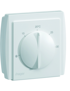 HAGER - 54185 - Thermostat ambiance à membrane multi-tension chauf eau ch sortie invers 10A 230V