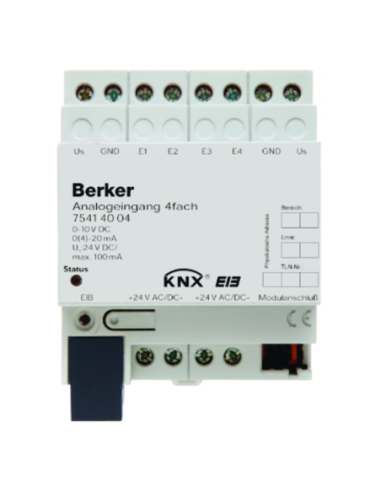 HAGER - 75414004 - Module 4 entrées capteurs analogiques pour réseau KNX