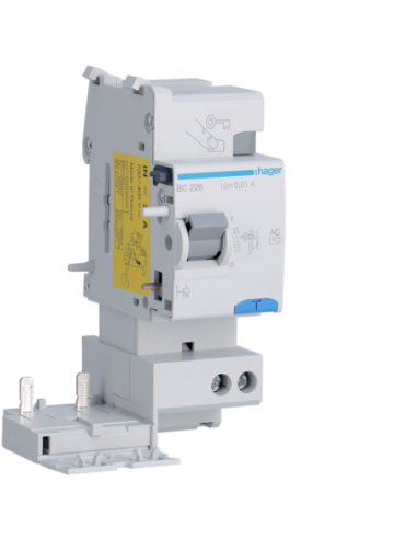 HAGER - BC226 - Bloc différentiel 2P 25A 10mA type AC