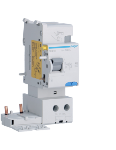 HAGER - BD241 - Bloc différentiel 2P 40A 30mA type AC