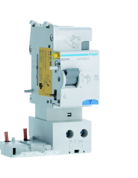 HAGER - BD246 - Bloc différentiel 2P 40A 30mA type AC 60Hz