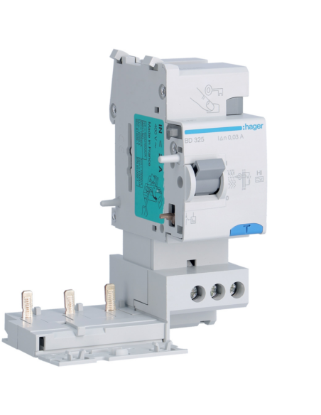 HAGER - BD325 - Bloc différentiel 3P 25A 30mA type haute immunité