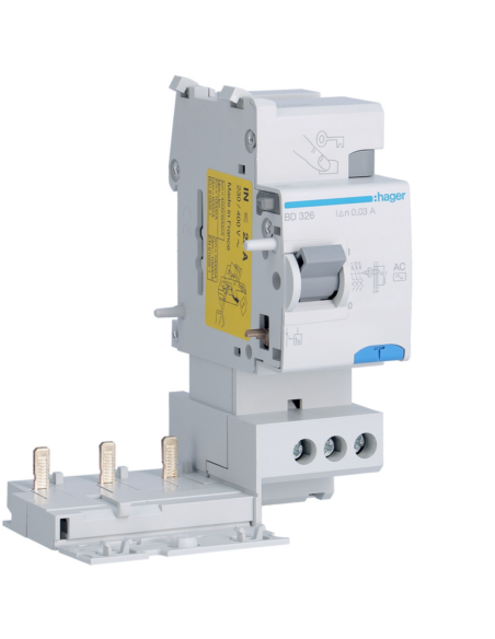 HAGER - BD326 - Bloc différentiel 3P 25A 30mA type AC