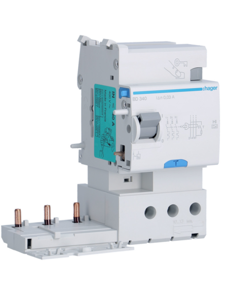 HAGER - BD340 - Bloc différentiel 3P 40A 30mA type haute immunité