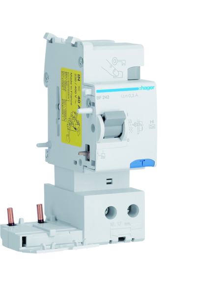 HAGER - BF242 - Bloc différentiel 2P 40A 300mA type haute immunité 50/60Hz