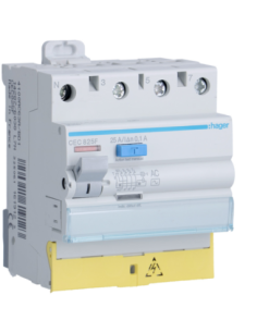 HAGER - CEC825F - Interrupteur différentiel 3P+N 25A 100mA type AC à bornes décalées