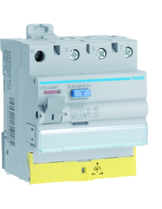 HAGER - CFC826F - Interrupteur différentiel 3P+N 25A 300mA type AC à bornes décalées  50/60HZ