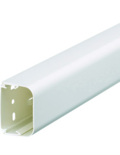 HAGER - CLMU50065 - Goulotte de climatisation p50mm h65mm IK08-IK10 PVC rigide RAL 9010 blanc paloma