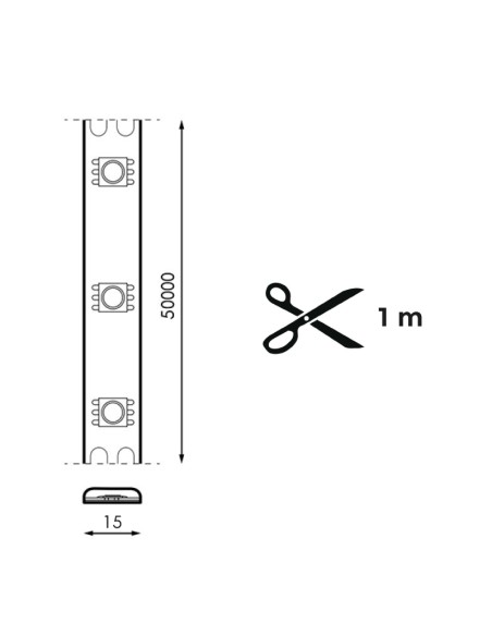 Ruban de Led 220V Ac 3000k Smd2835 Rapide 14,4 W/m - 50 Mètres