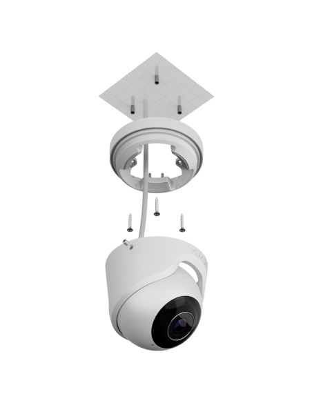 Ajax TurretCam 5 blanc | Caméra IP 5 MP IA PoE
