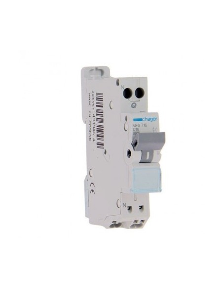 Hager - MFS732 - Disjoncteur 1P+N 32A courbe C 3kA SanVis - 1 module