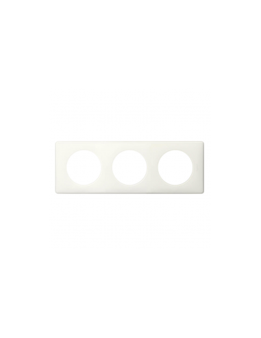 Legrand - 066633 - Plaque Céliane Laqué 3 postes - finition Blanc