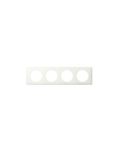 Legrand - 066634 - Plaque Céliane Laqué 4 postes - finition Blanc