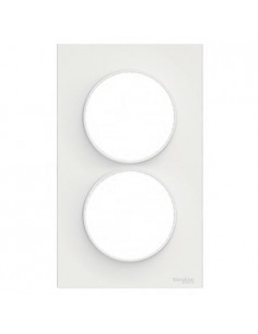 SCHNEIDER - S520714 - Odace Styl Plaque double verticale blanc E57