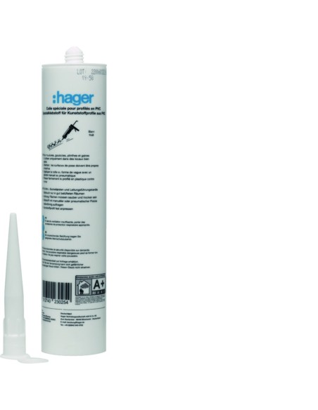 HAGER - ATAGLUECART - Cartouche colle spéciale pour profilés en PVC