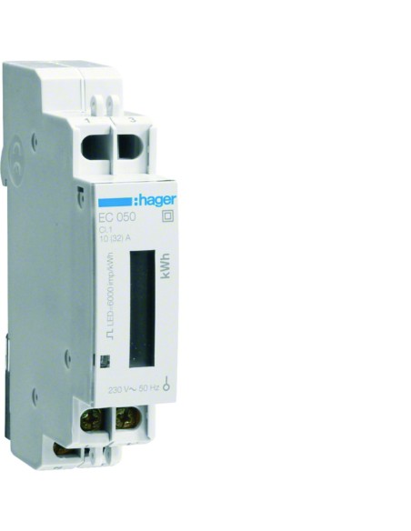 HAGER - EC050 - Compteur d'énergie électrique monophasé direct 32A 1M