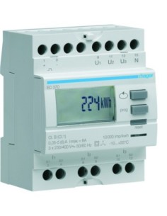 HAGER - EC370 - Compteur tri via transfo simple tarif