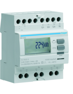 HAGER - EC370 - Compteur tri via transfo simple tarif 2