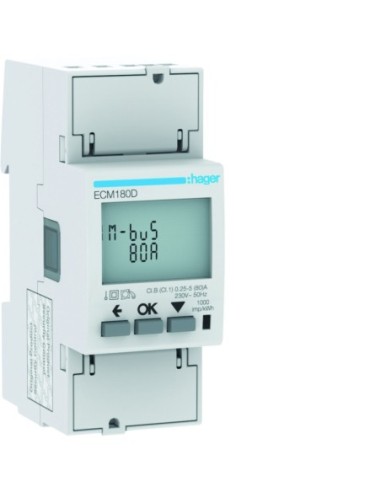 HAGER - ECM180D - Compteur monophasé direct 80A 2M MBUS MID