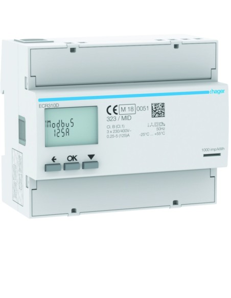 HAGER - ECR310D - Compteur triphasé direct 125A 6M MODBUS MID