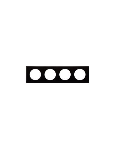 Plaque Céliane Laqué 4 postes - finition Noir