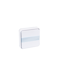Eur'Ohm 60893 - OXXO Poussoir avec porte etiquette lumineux blanc enca