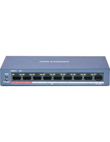 Hikvision - 301801293 - Switch POE non managed 8 ports budget PoE 60W