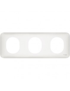 SCHNEIDER - S260706 - Ovalis - Plaque de finition - 3 postes horizontal Blanc