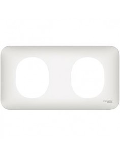 SCHNEIDER - S260704 - Ovalis - Plaque de finition - 2 postes horizontal Blanc