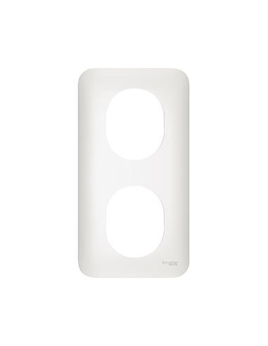 SCHNEIDER - S260724 - Ovalis - Plaque de finition - 2 postes vertical Blanc